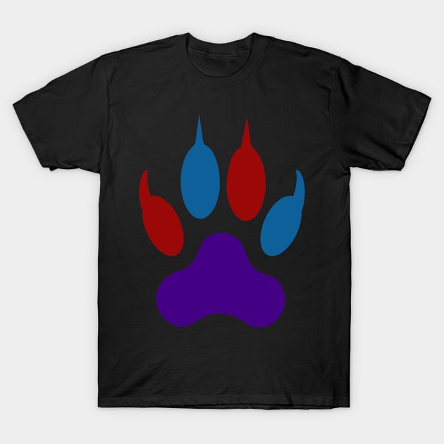 multi color wolf paw T-Shirt by Chambermuzic